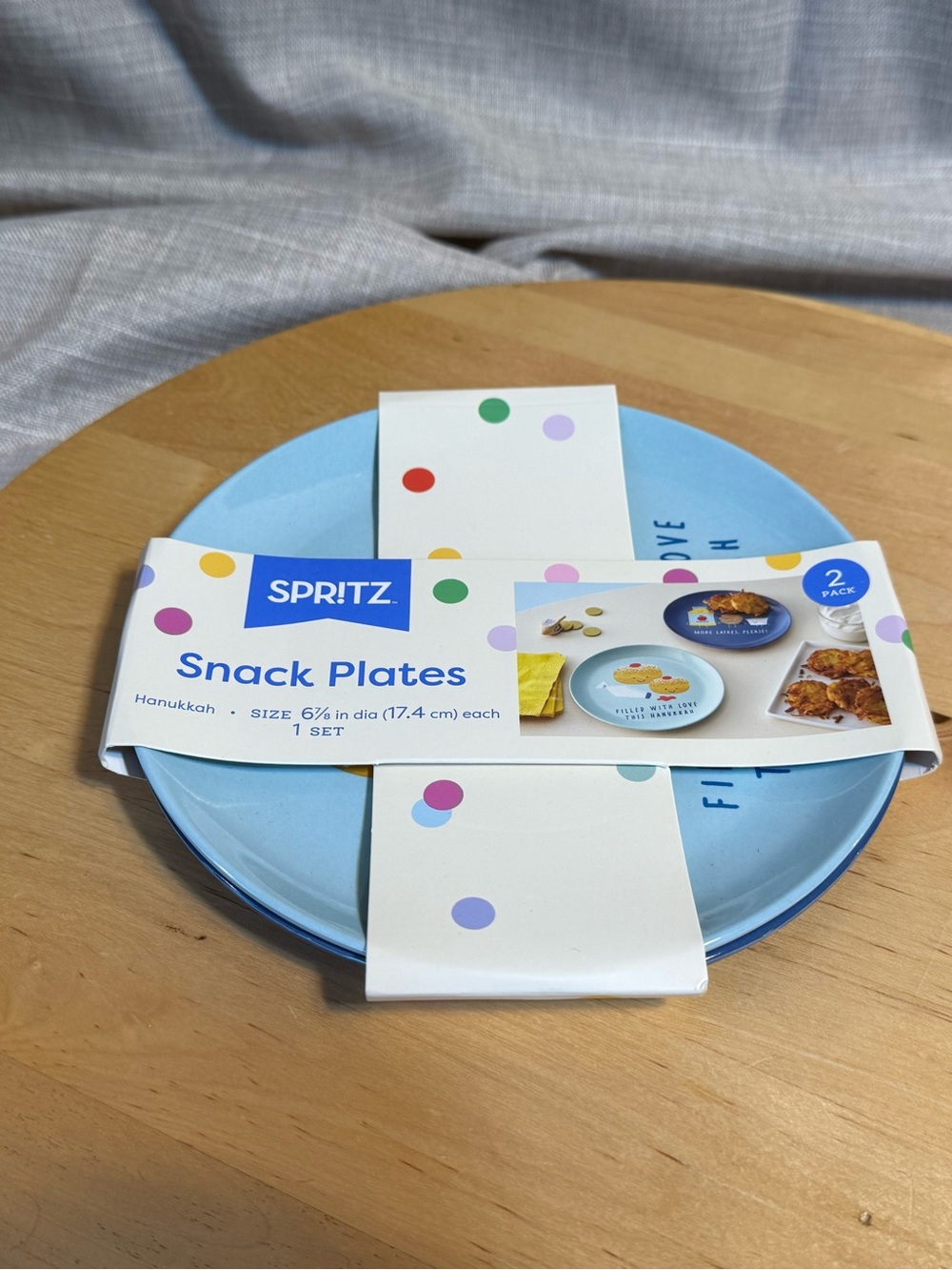2025- 2ct Spritz Hanukkah Snack Plates BPA Free